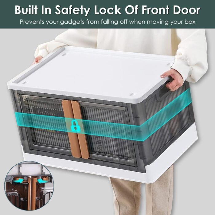 2-Piece: Foldable Stackable Storage Bins with Lid - Image 16