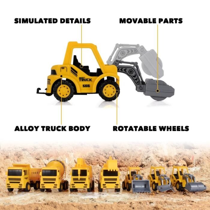 22-Piece: Construction Trucks Toy Set Toys for Kids - Image 13