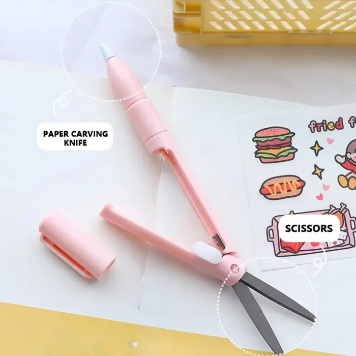 3-Pack: 2-in-1 Pen Style Scissors with Paper Cutter - Image 7