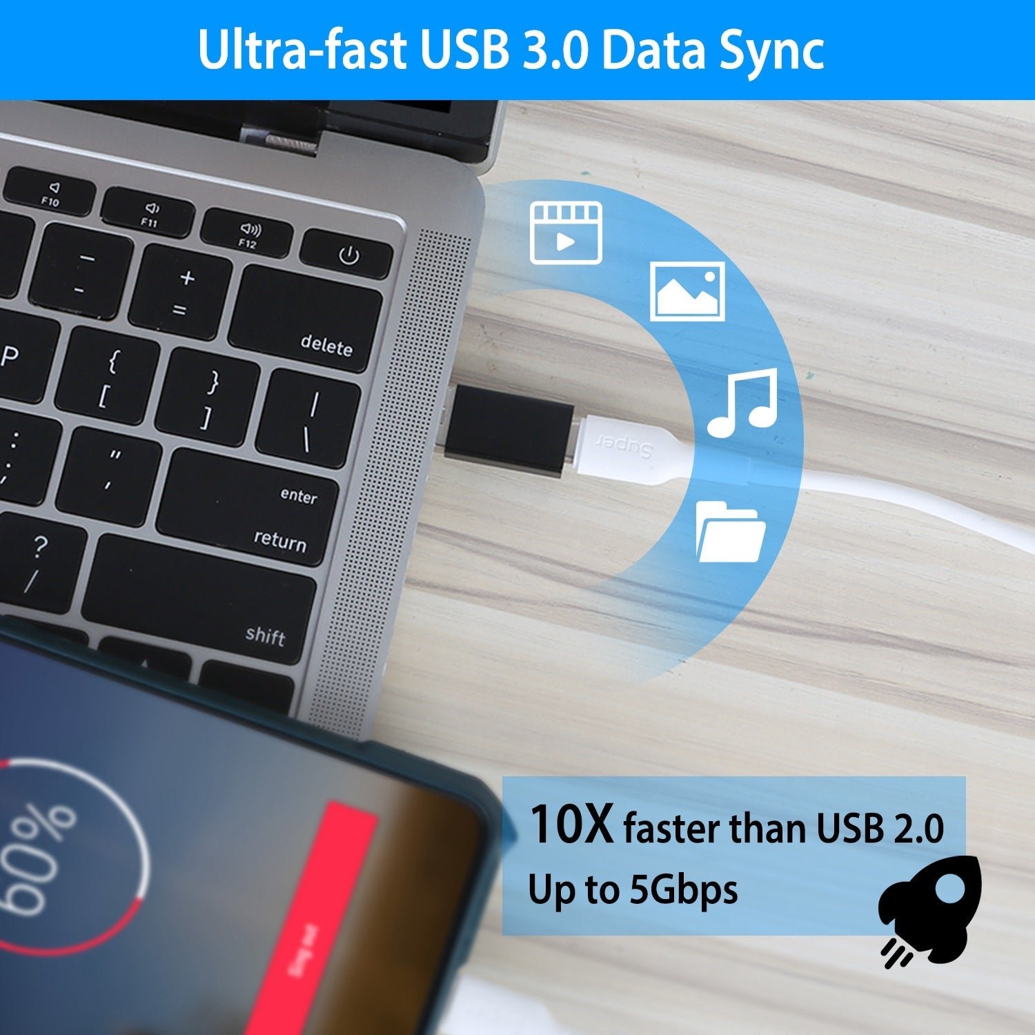 3-Packs: USB Type-C Male to USB A 3.0 OTG Male Port Converter - Image 10