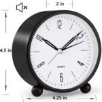 4" Super Silent Non Ticking Analog Alarm Clock with Night Light - Image 6