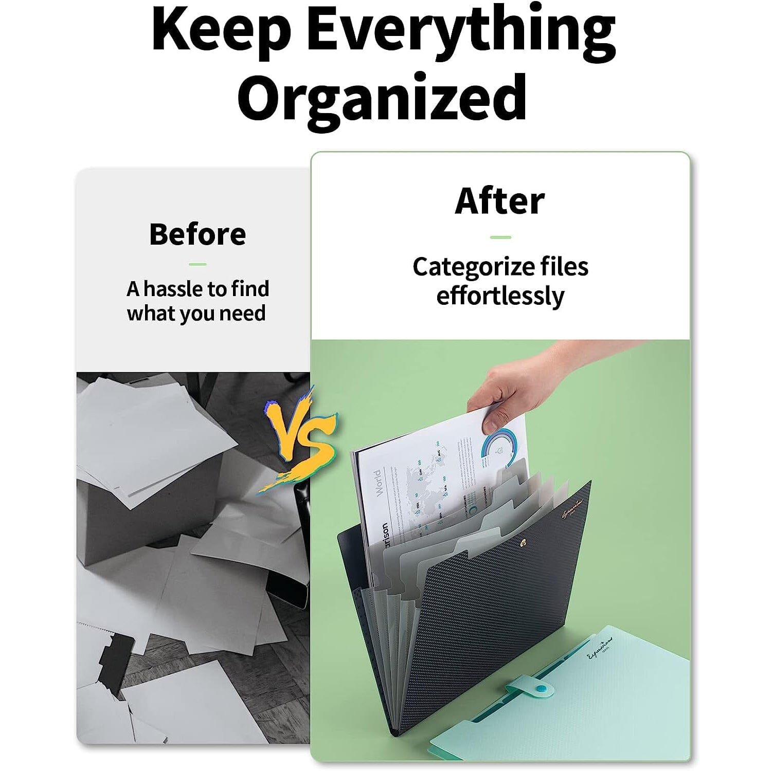 5 Pocket Folder with Labels, Letter Size Expanding File Folder Organizer - Image 13