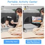 6-in-1 Foldable Baby Crib with Activity Center Diaper Changing Table - Image 7