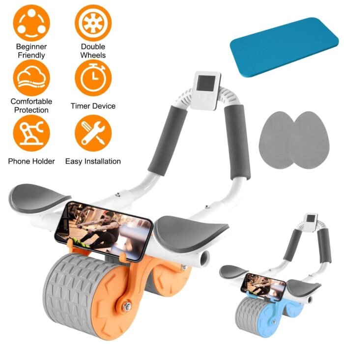 Automatic Rebound Abdominal Wheel Roller for Core Strength with Timer Kneel Pad - Image 6