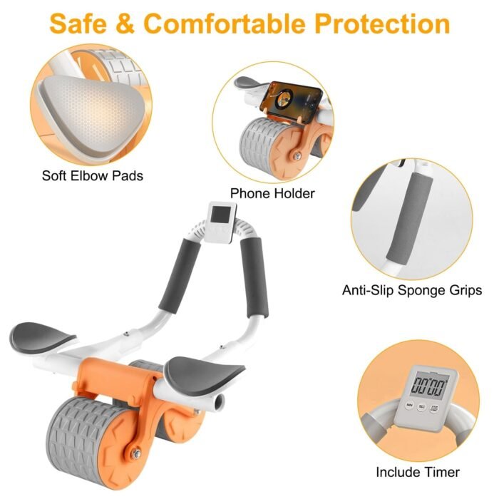 Automatic Rebound Abdominal Wheel Roller for Core Strength with Timer Kneel Pad - Image 7