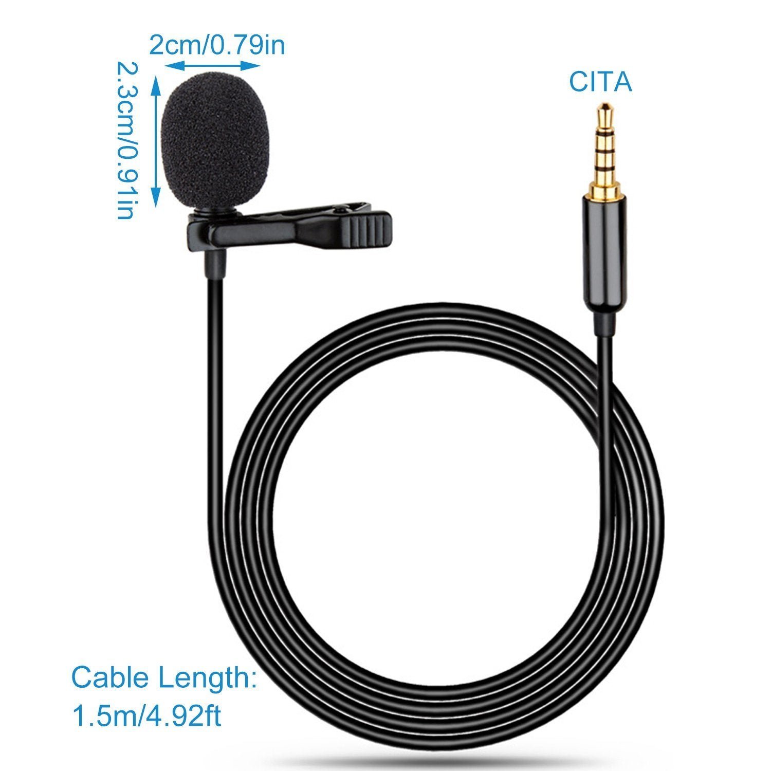 Clip On Microphone Hands Free Lavalier Lapel Mic - Image 3