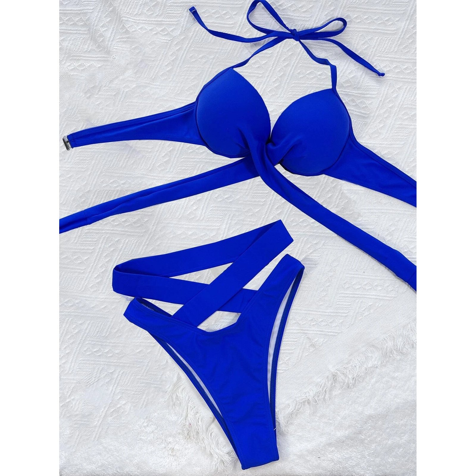 Criss Cross Wrap Push Up Bikini Swimsuit - Image 19