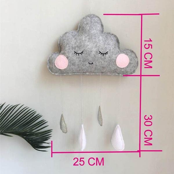 Decorative Cloud Felt Raindrop Pendant - Image 9