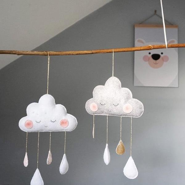 Decorative Cloud Felt Raindrop Pendant - Image 4
