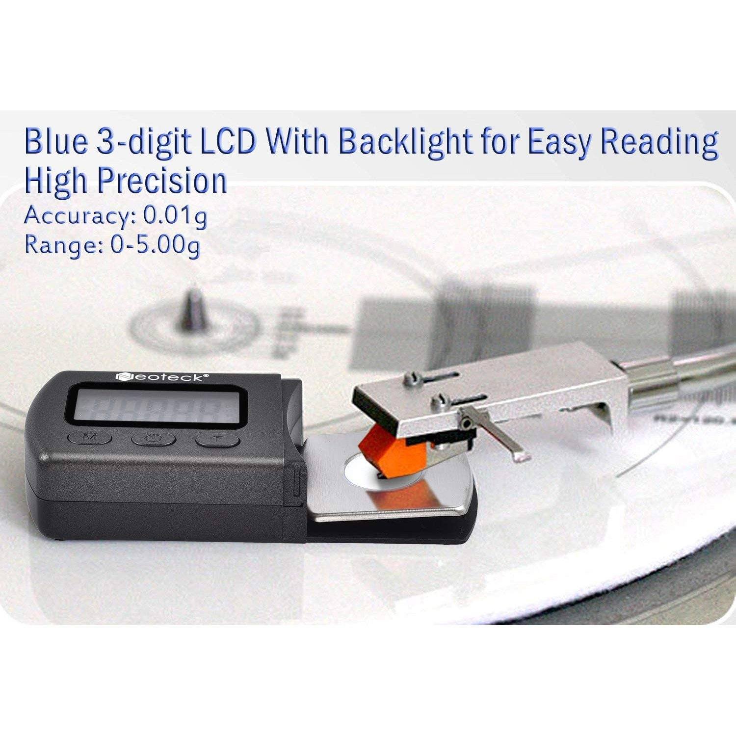 Digital Turntable Stylus Force Scale Gauge 0.01g/5.00g Blue LCD Backlight for Tonearm Phono Cartridge - Image 5