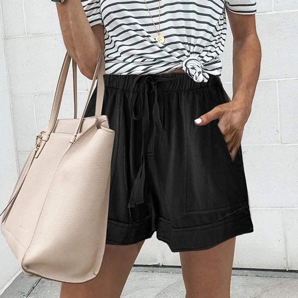 Elapsy Womens Casual Drawstring Elastic Waist Summer Shorts with Pockets - Image 7