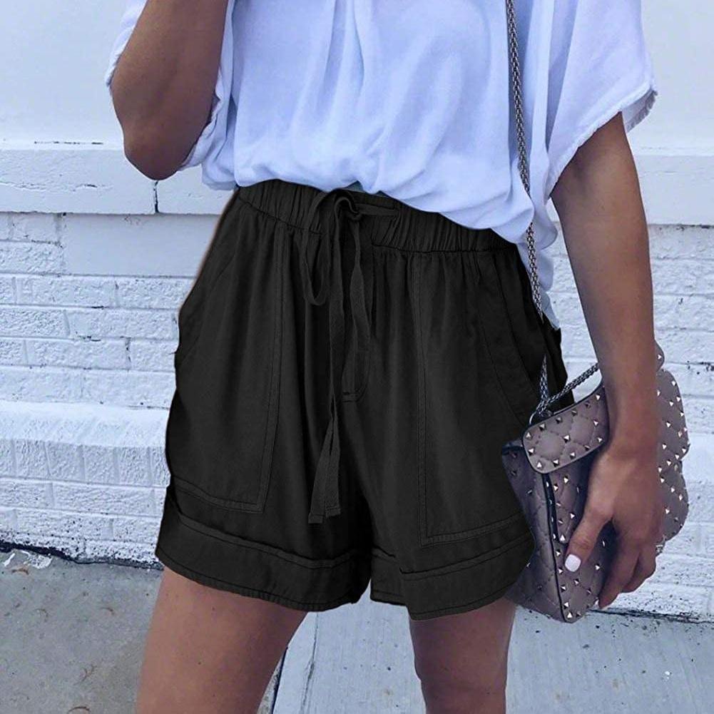 Elapsy Womens Casual Drawstring Elastic Waist Summer Shorts with Pockets - Image 6
