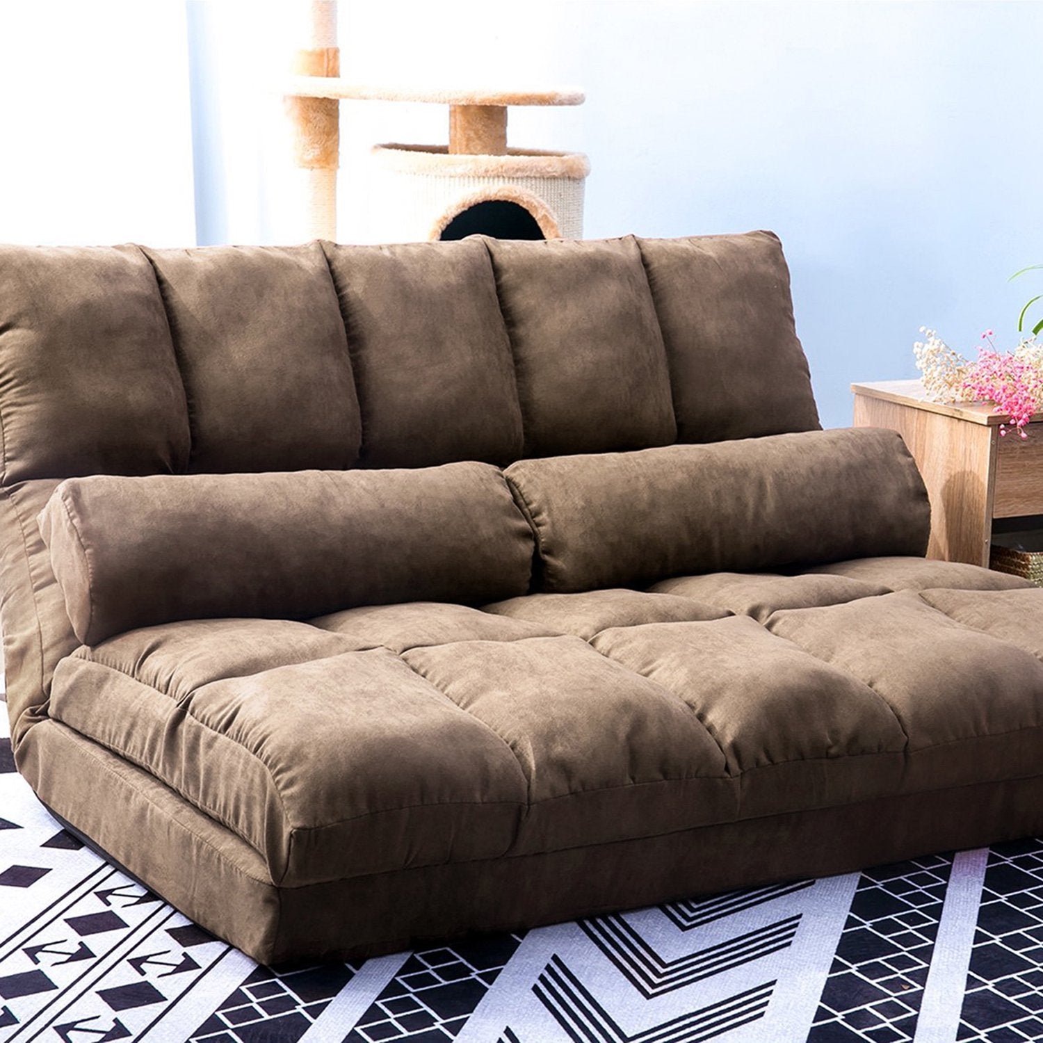 Floor Sofa Bed, Foldable Double Chaise Lounge Sofa Chair - Image 9