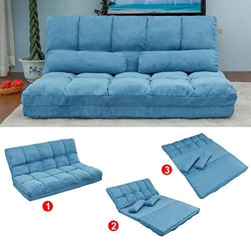 Floor Sofa Bed, Foldable Double Chaise Lounge Sofa Chair - Image 5