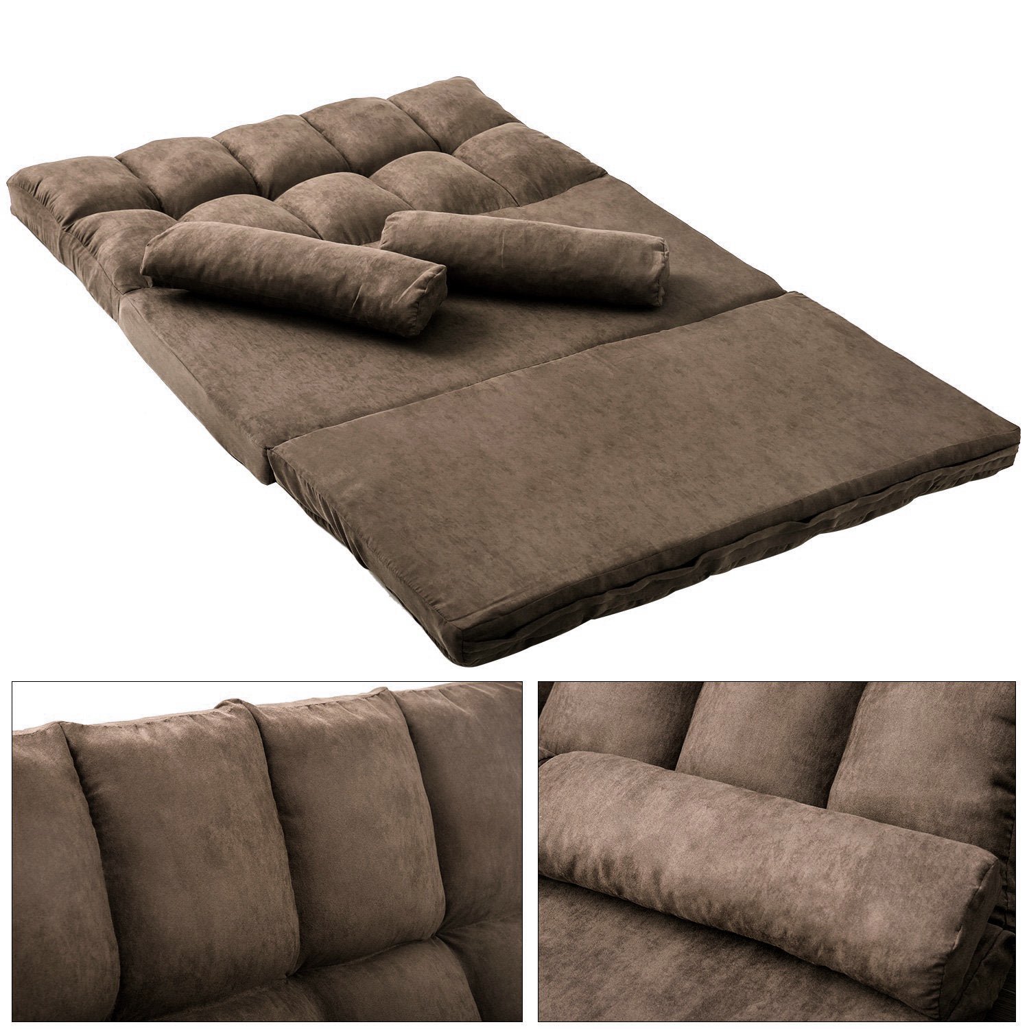 Floor Sofa Bed, Foldable Double Chaise Lounge Sofa Chair - Image 12