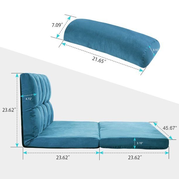 Floor Sofa Bed, Foldable Double Chaise Lounge Sofa Chair - Image 8