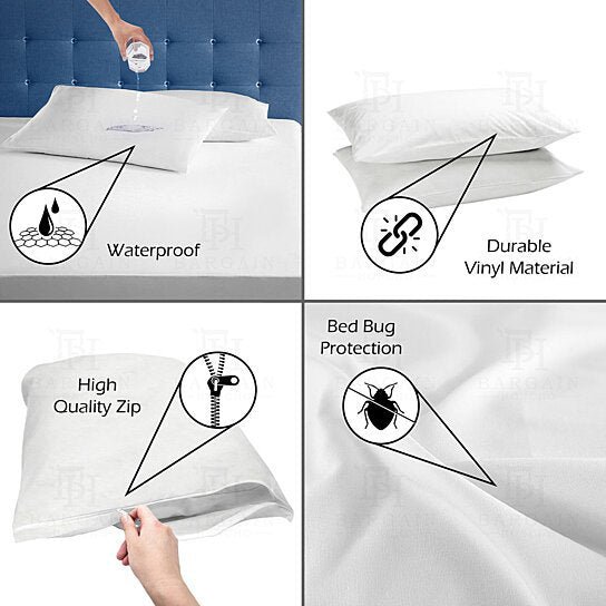 Heavyweight Zippered Waterproof Bed Bug Vinyl Pillow Covers - Image 3