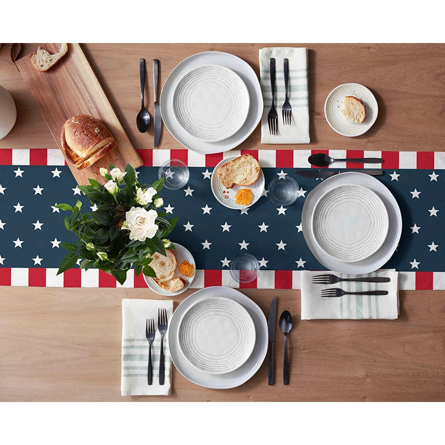 Independence Day 4th of July Table Runner Dresser Scarves - Image 3