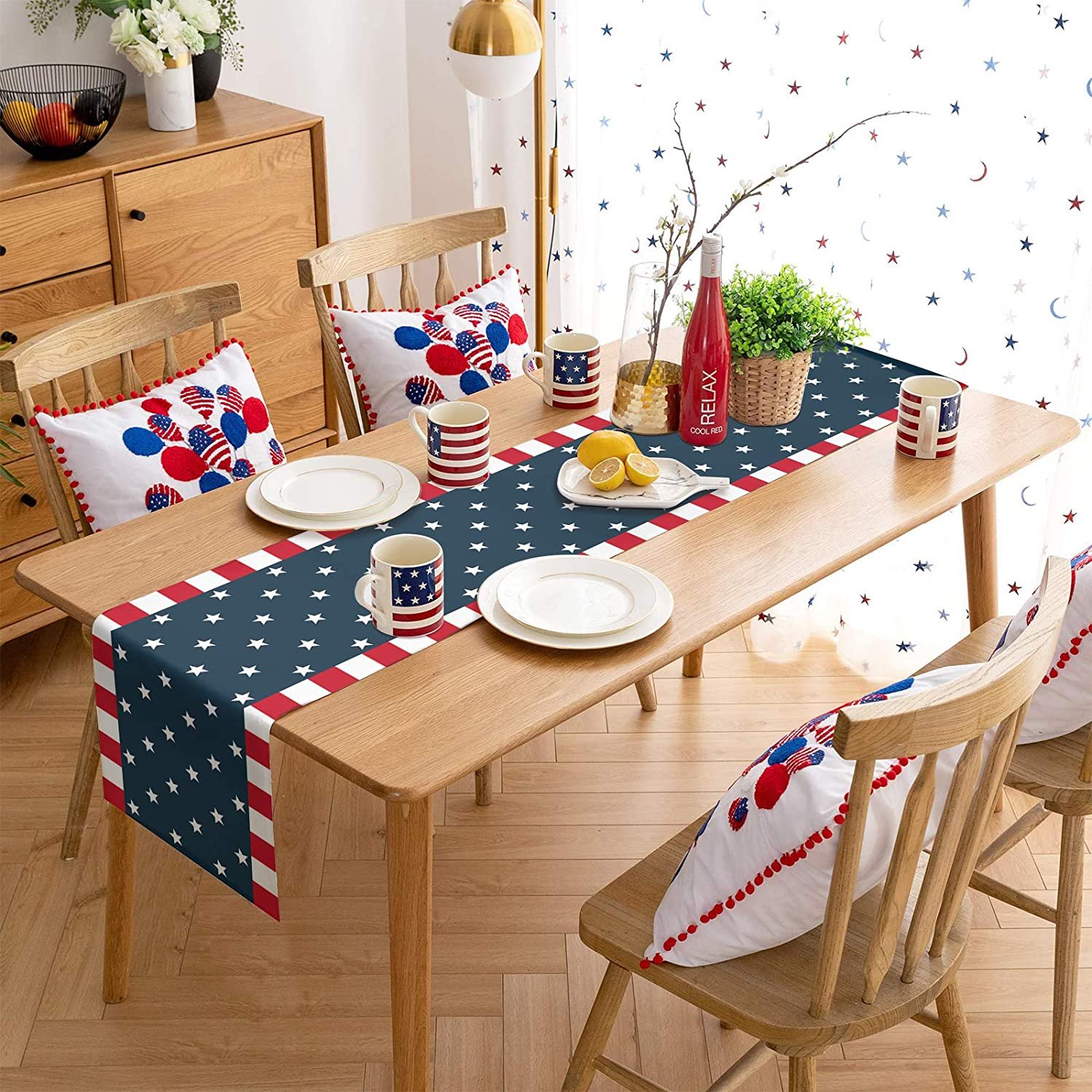 Independence Day 4th of July Table Runner Dresser Scarves - Image 4