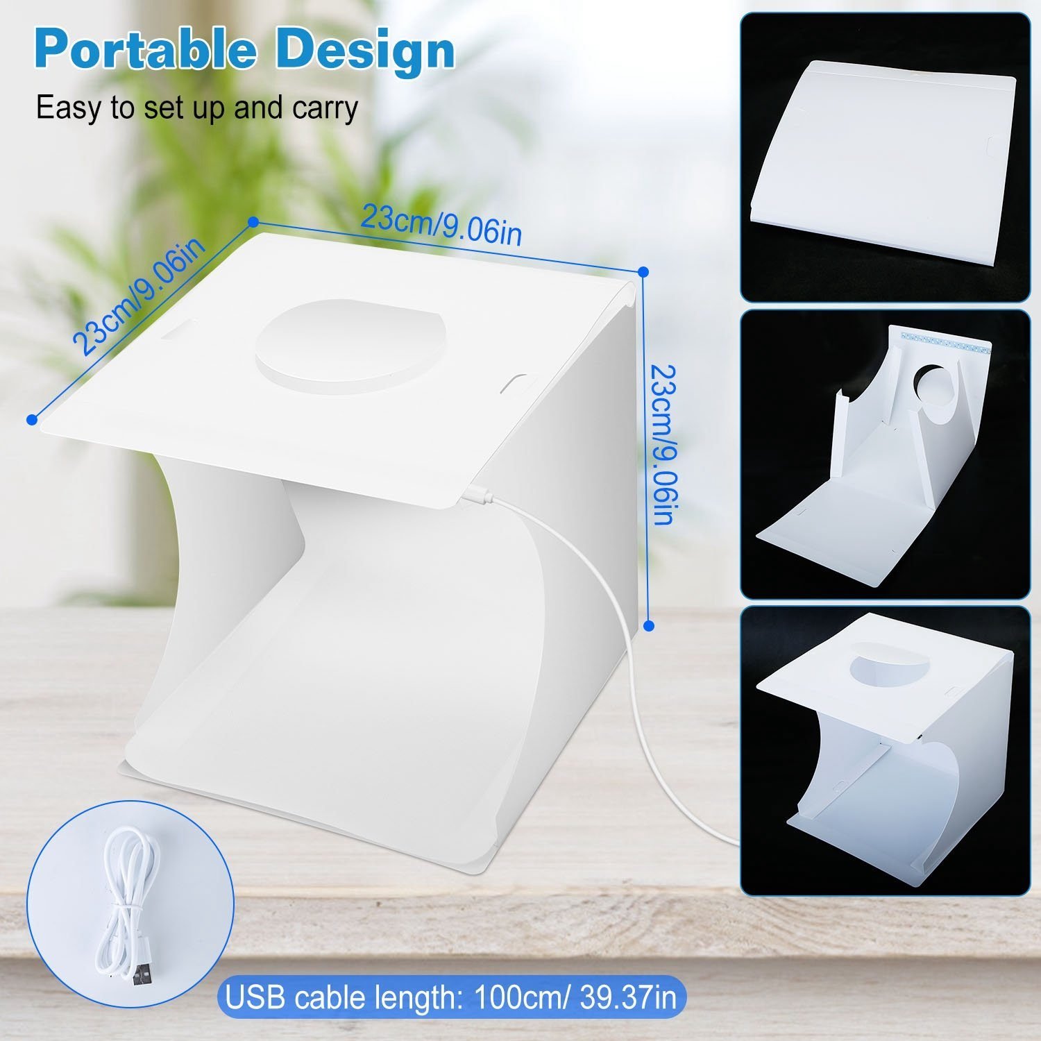 Mini Photo Studio Box Photography with 6 Color Backdrops - Image 14