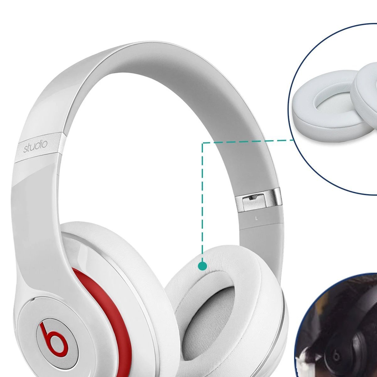 Replacement EarPad Cushions for Beats by Dr. Dre Studio 2.0 - Image 7