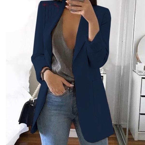 Womens Cardigan Jackets Open Front Solid Color Casual Oversized Long Blazer - Image 7