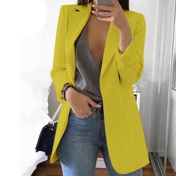 Womens Cardigan Jackets Open Front Solid Color Casual Oversized Long Blazer - Image 3